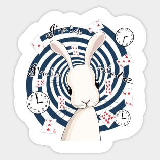 White Rabbit In Wonderland Sticker